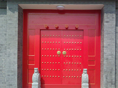 东阳中国传统四合院系列朱红色中式木制大门木作